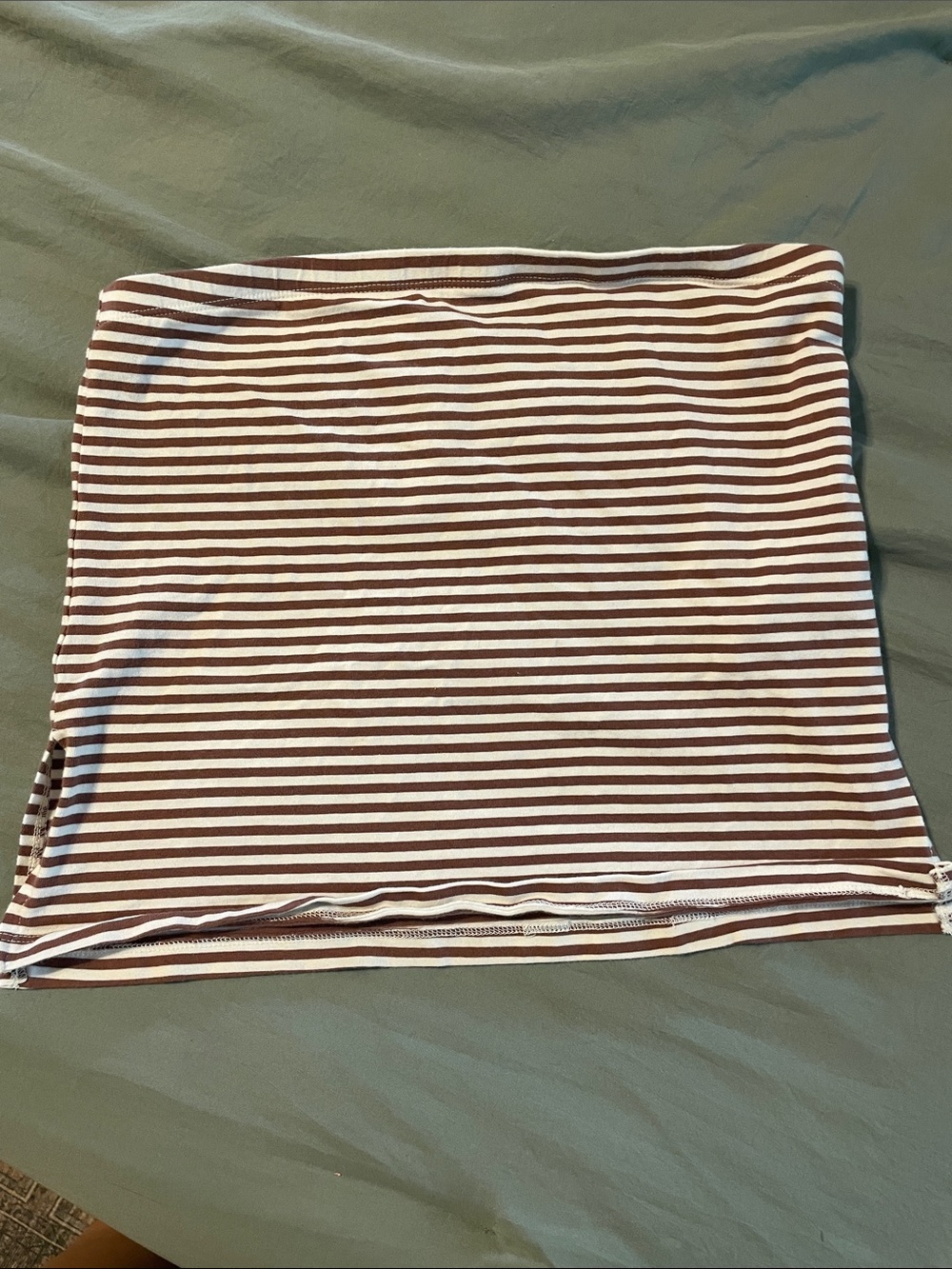 Striped Brown and White Tube Top - Classic Stretch Fit